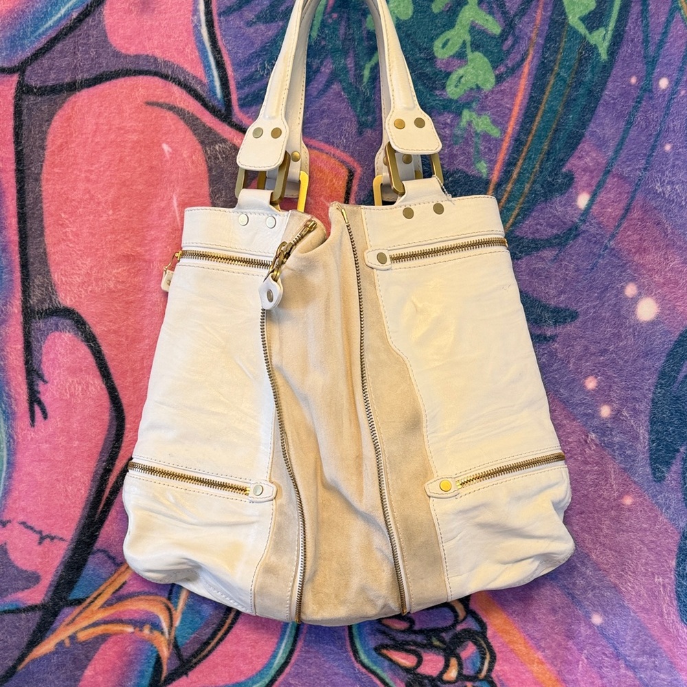 Jimmy Choo Elegant Cream and Beige Shoulder Bag - Picture 4 of 8